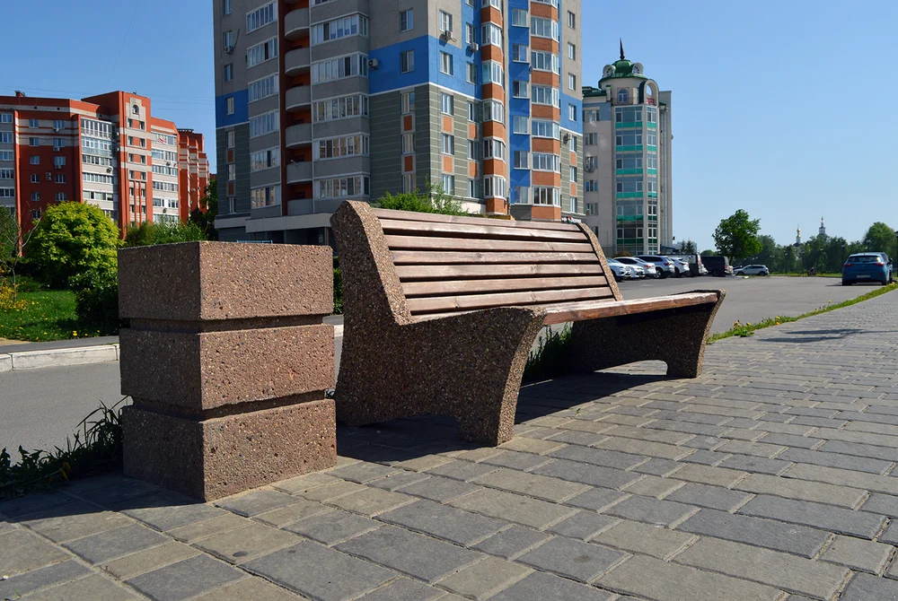 Лавки New City Arc Plus белый мрамор, Bridge, Riposo, Stein Ark шахматка pure, Garden, Инсбрук ланс Умбра